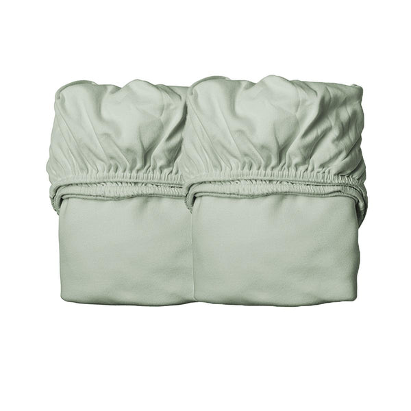 Leander Spannbettlaken für Babybett Organic, 2-er-Pack - Sage green