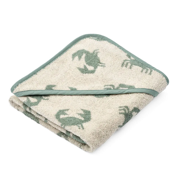 Liewood Alba Baby-Handtuch mit Kapuze, Crab/Sandy