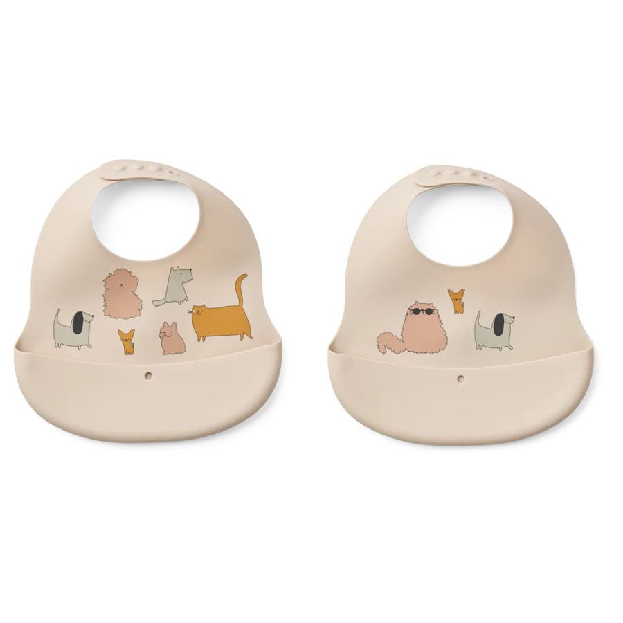 Liewood Ember 2 - pak hagesmæk m. print, cats and dogs / sandy