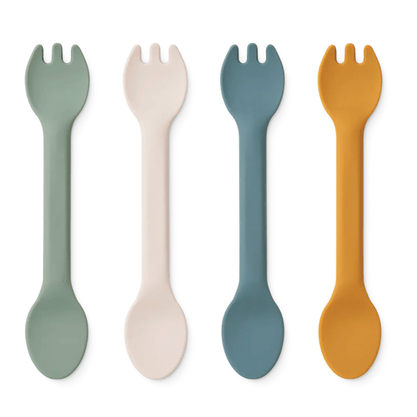 Liewood Jan 4er-Pack 2in1 Besteckset, faune green multi mix