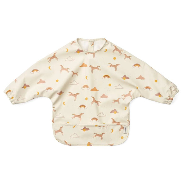 Liewood Merle bedrucktes Lätzchen mit Ärmeln, dream/ecru