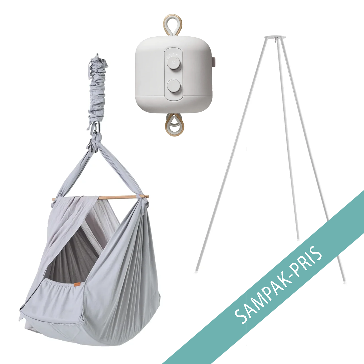 01_Membantu slyngevugge Premium m. Basic stativ inkl. vuggemotor, Grå-Grå.png