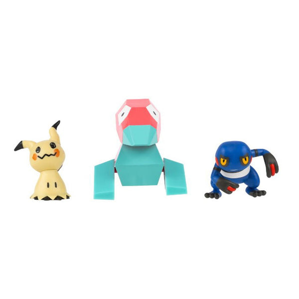 Pokémon 3-er-Pack Battle-Figur, Mimikyu/Porygon/Croagunk