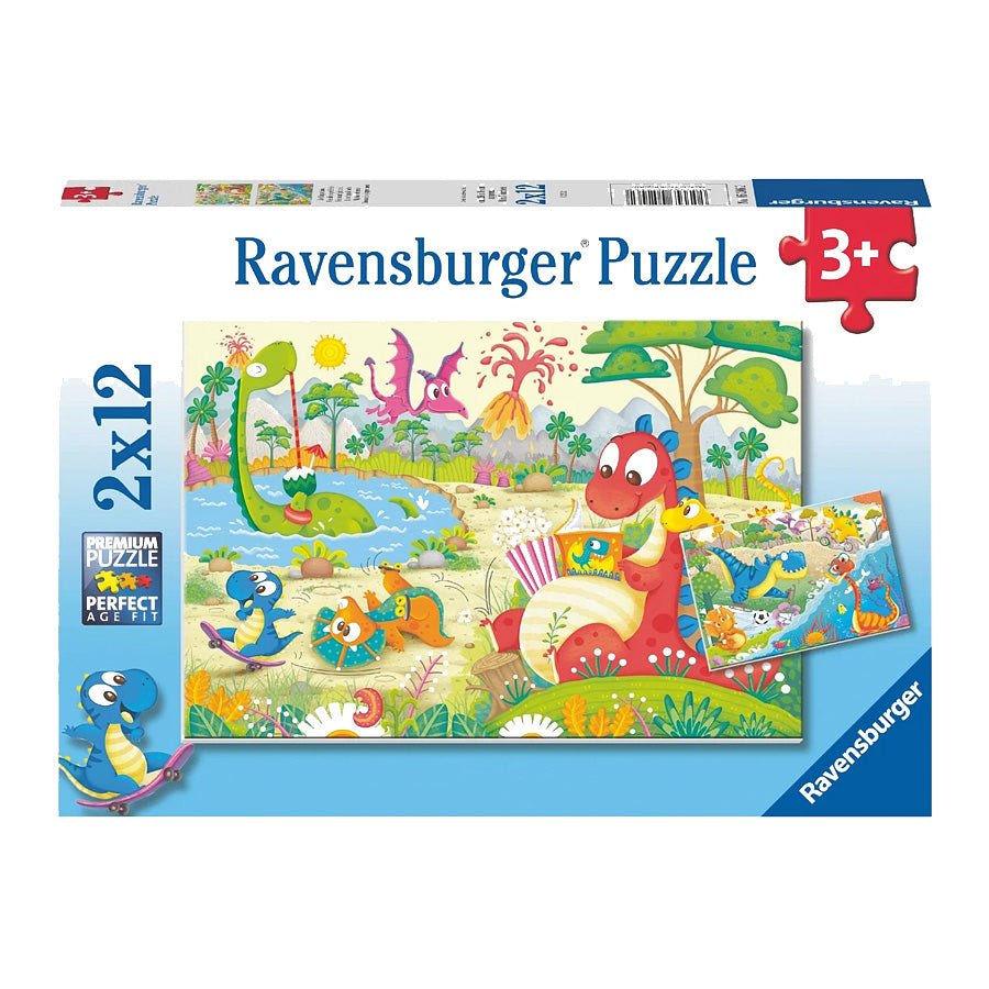 Ravensburger Puslespil, Mine Dino Venner - 2x12 Brikker
