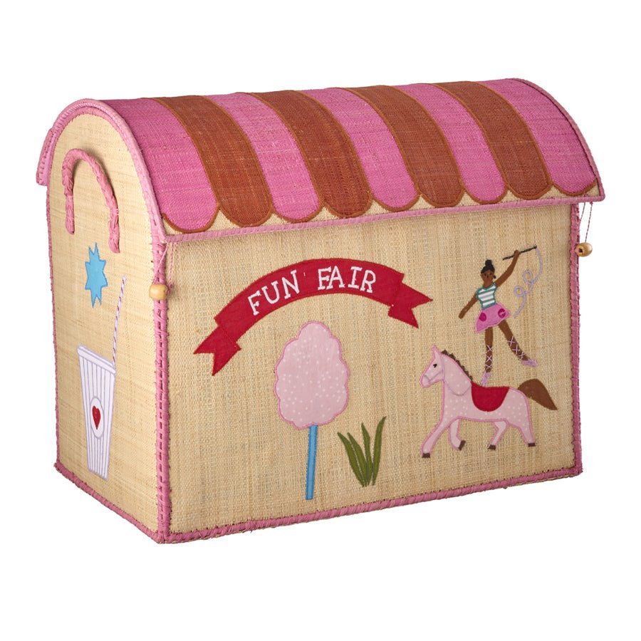 RICE Opbevaringskurv, Pink Fun Fair - Stor