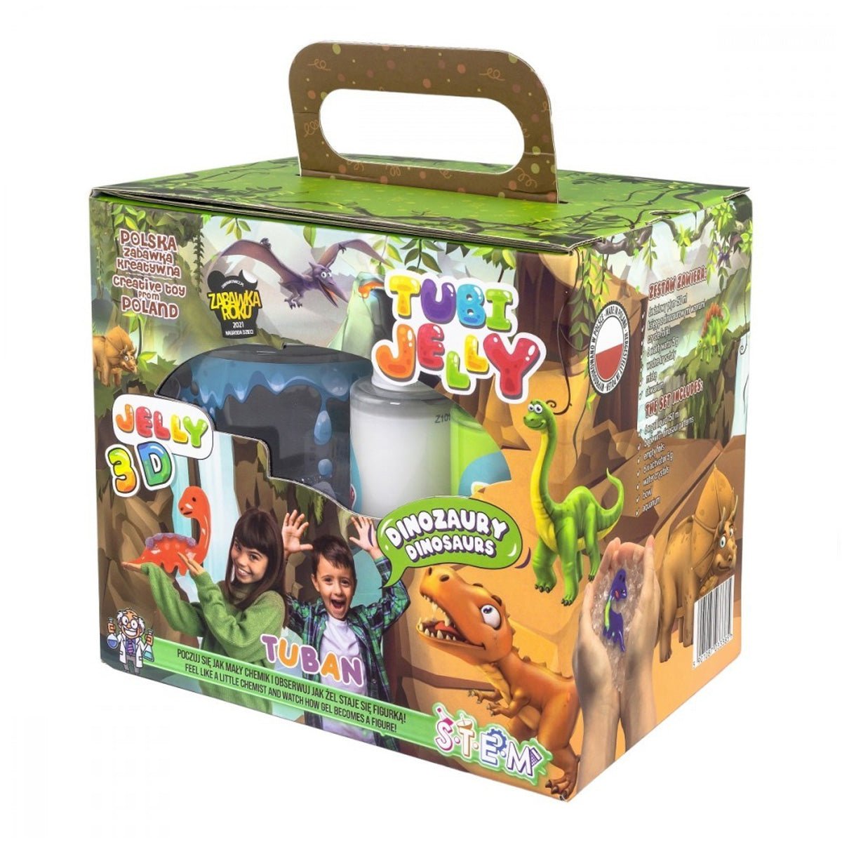Tubi Jelly Sæt Med 6 Farver Og Lille Akvarium - Dinosaurs