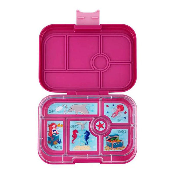 Yumbox Original Lunchbox mit 6 Fächern, Malibu Purple-mermaid tray