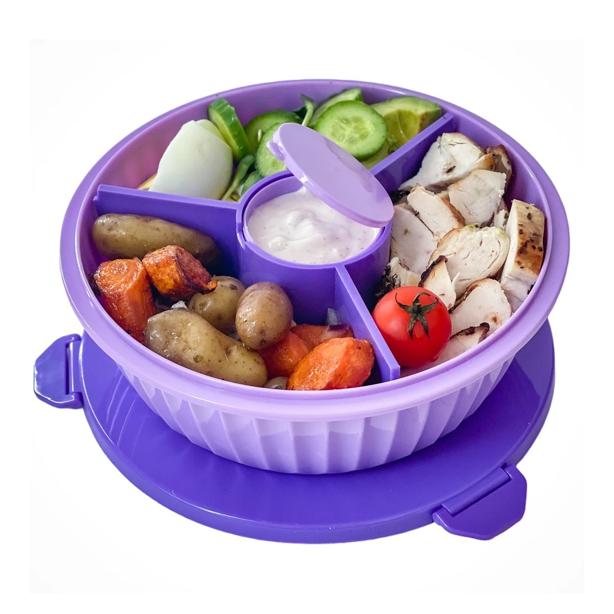 Yumbox poke bowl madkasse med skillevæg, maui purple