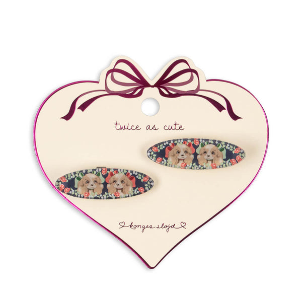 Konges Sløjd 2er-Pack Agnes Haarspangen, Puppy