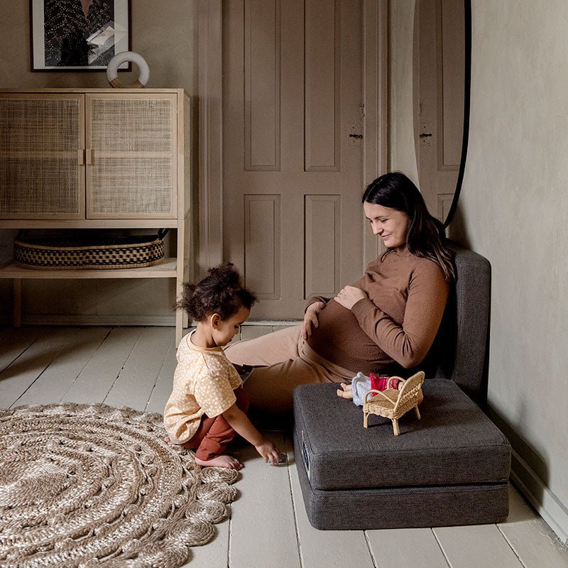 by KlipKlap 4 - fold madras, brun med sand knapper