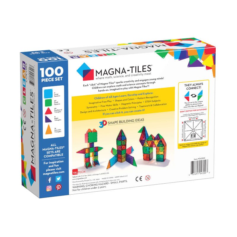 Magna - Tiles byggemagneter, clear - 100 dele