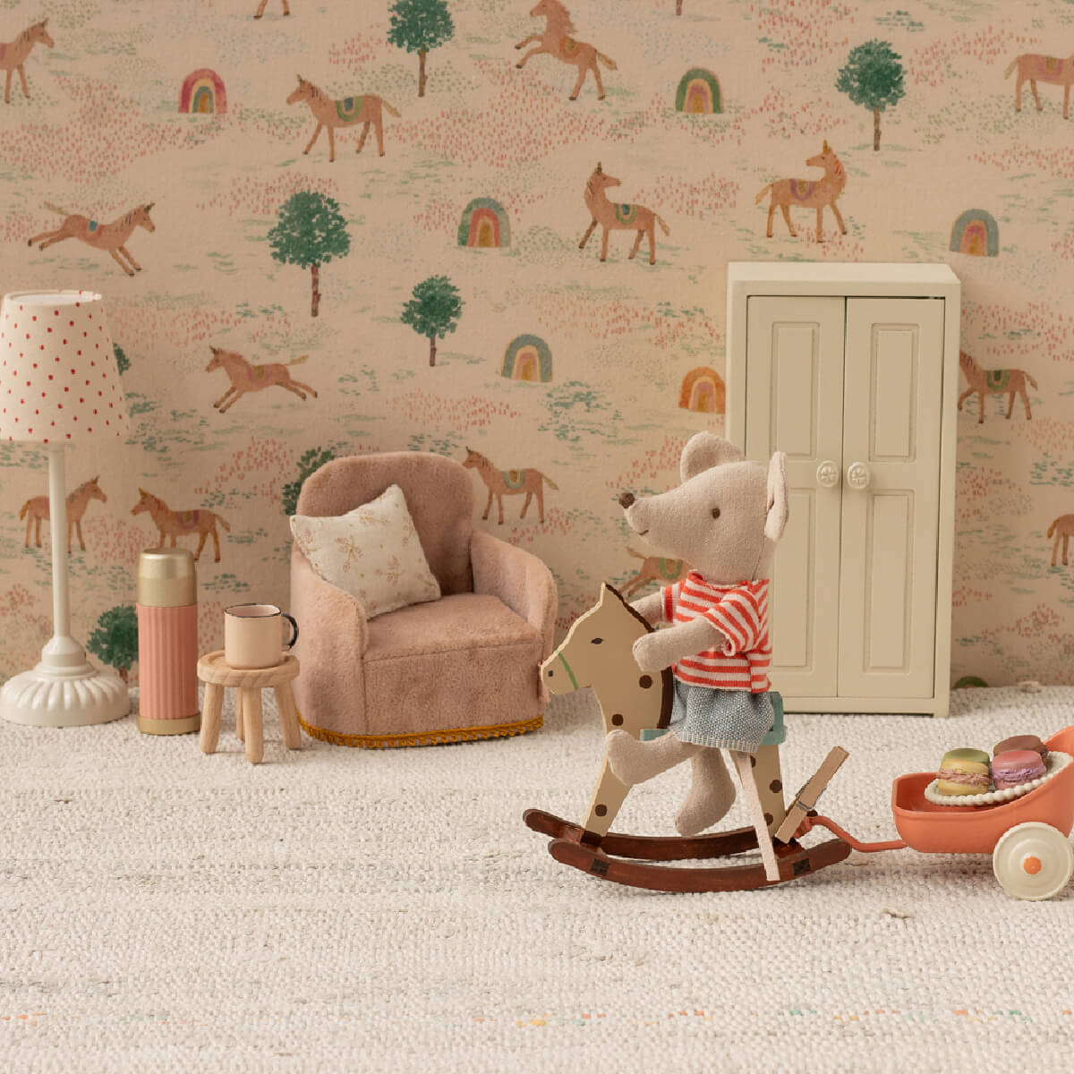 Maileg Gyngehest, Mus - Plettet