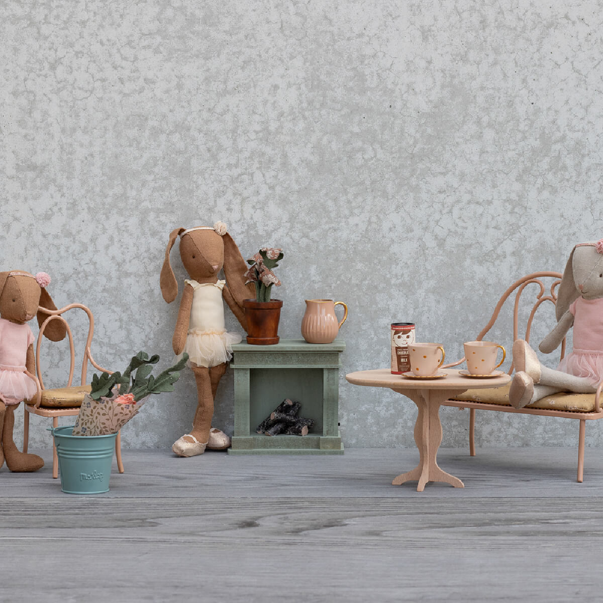 Maileg Ovalt Bord, Mini - Nature