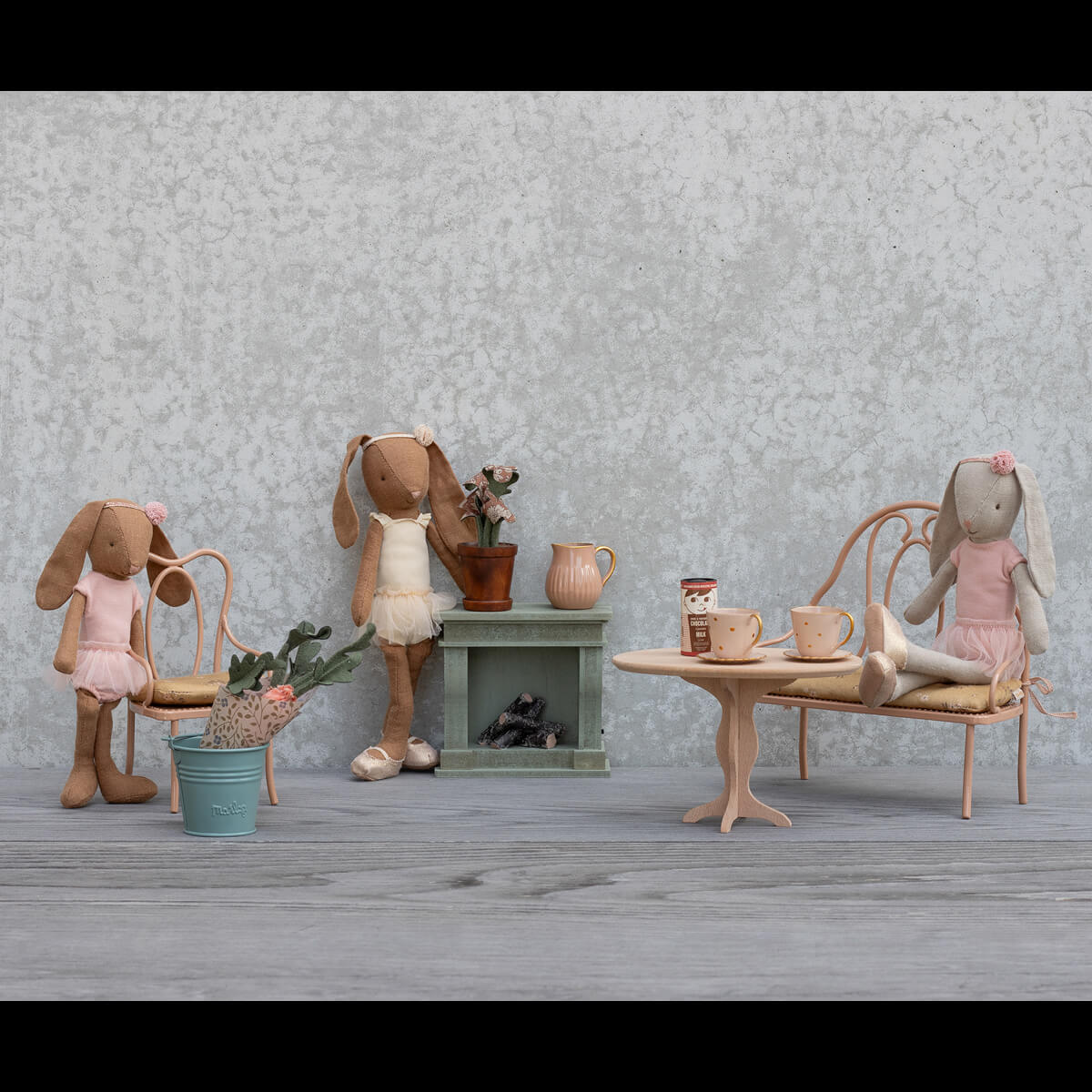 Maileg Vintage Stol, Mini - Dark Powder