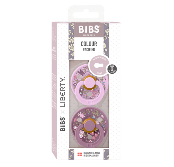 BIBSxLiberty 2er-Pack Schnuller, Gr. 2 (6-18 Monate) chamomile lawn / violet sky mix