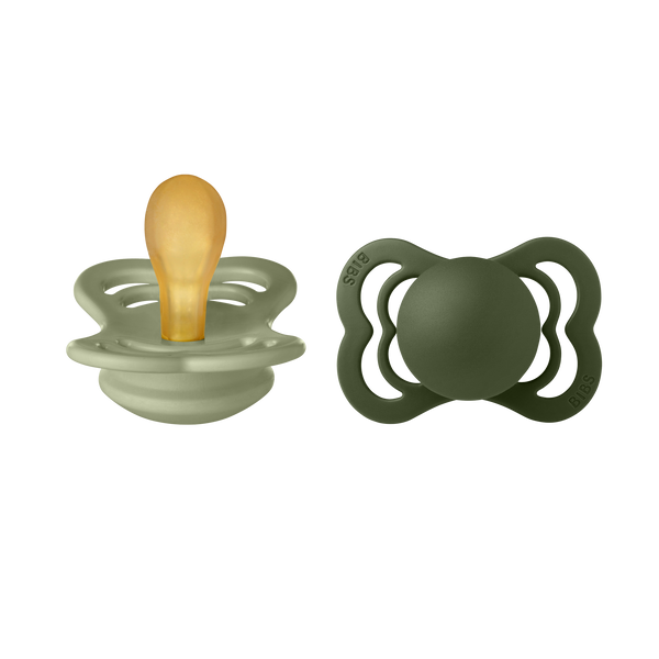 Bibs Supreme 2er-Pack Schnuller, Gr. 1 - Sage/Hunter green