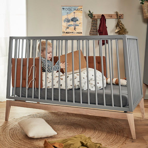 Leander Laken für Babybett Organic, 2-Pack - Cool Grey