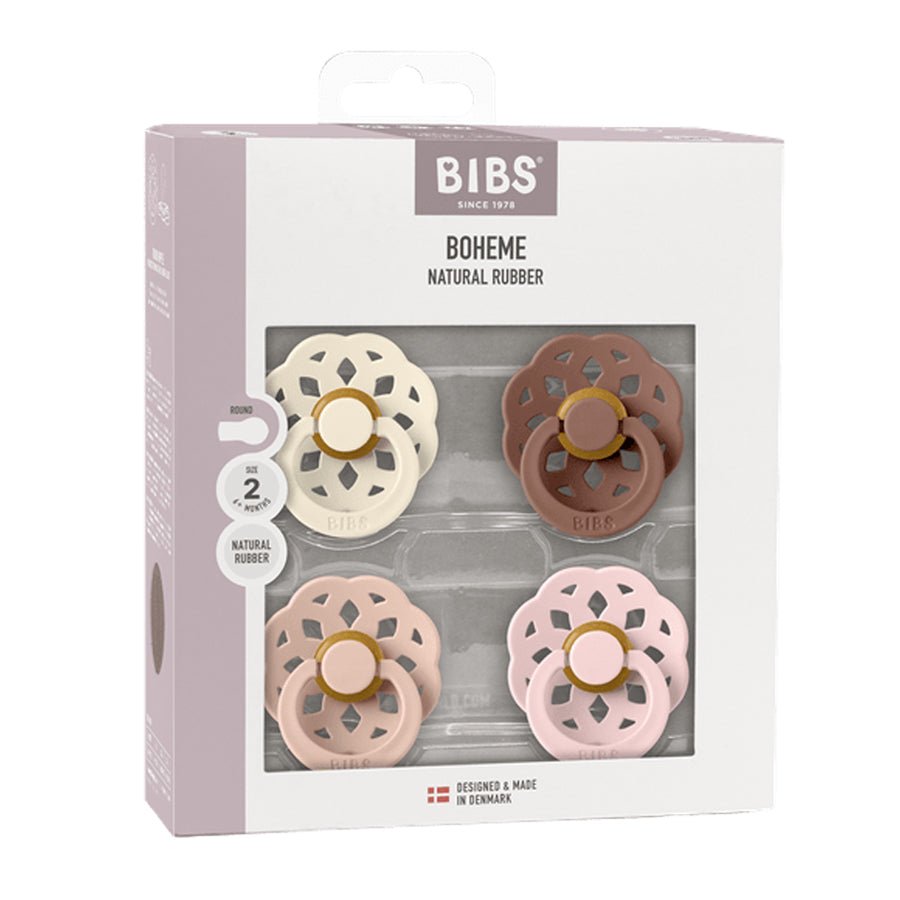 Bibs 4 - pak Boheme Sut, str 2 - Ivory/Blush/Woodchuck/Blossom