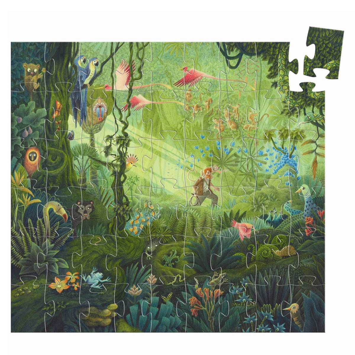 Djeco Silhouetpuslespil, Inde I Junglen - 54 Brikker