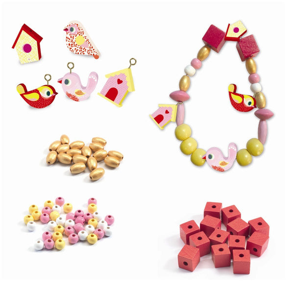 Djeco Holzperlen, Vögel