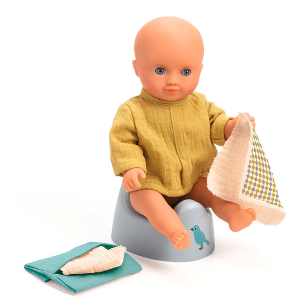 Djeco Pomea, Potty und Waschlappen