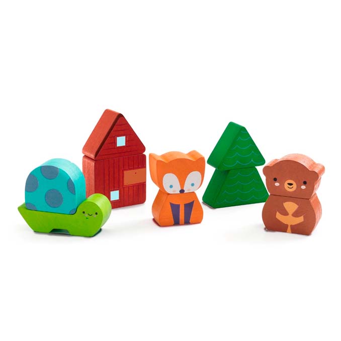 Puzz & Match Træpuslespil med Regnbue