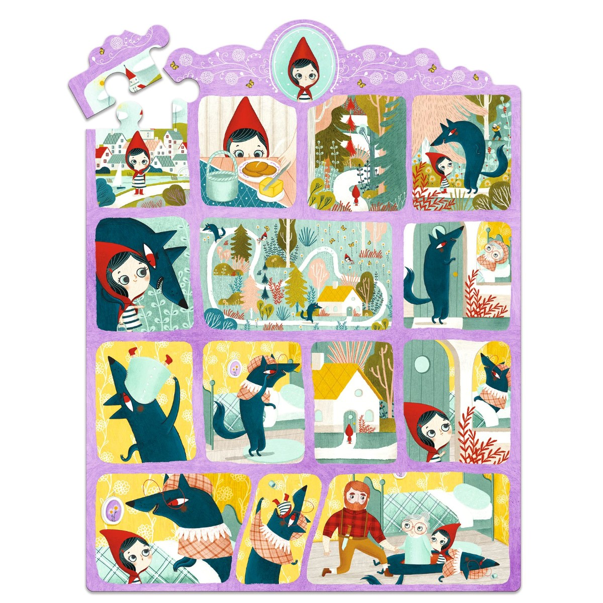 Historie Puslespil med Rødhætte (35 brikker)