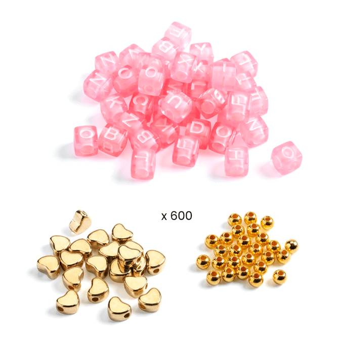 Alfabetperler med Guld Farver