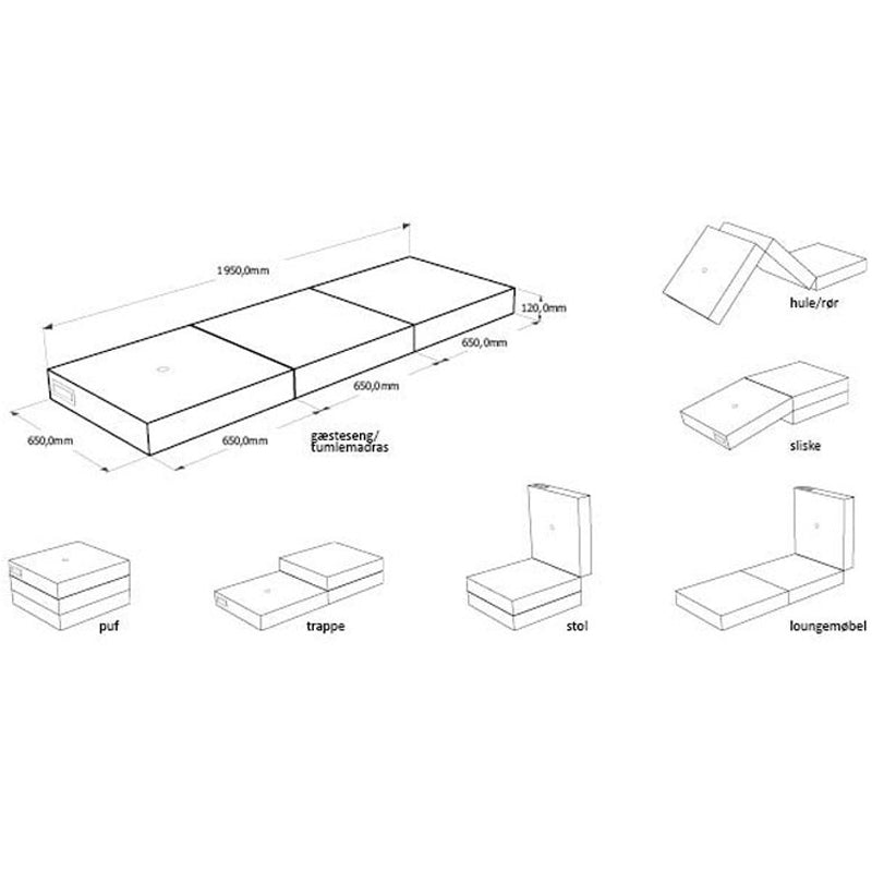 byKlipKlap 3 - fold single madras, grøn