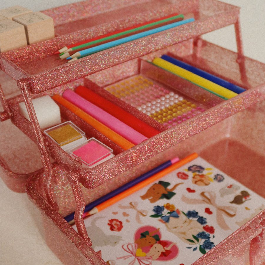 Konges Sløjd Creative art caddy opbevaring, glitter rose