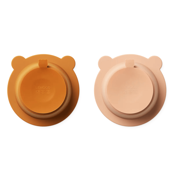 Liewood 2-er Pack Peony-Schale mit Saugnapf, mustard / tuscany rose mix