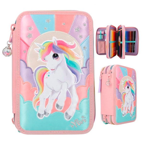 Ylvi dreifaches Federmäppchen, Rainbow