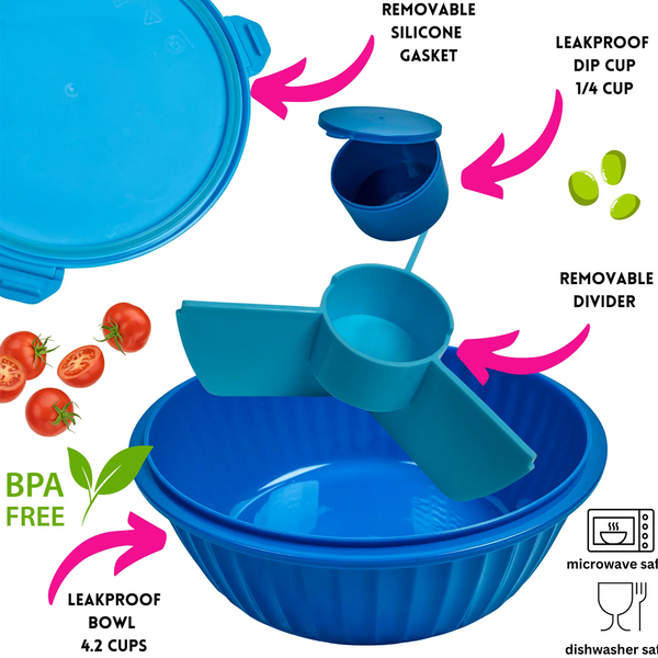 Poke Bowl Snackbox mit Trennwänden, hawaii blue, Yumbox