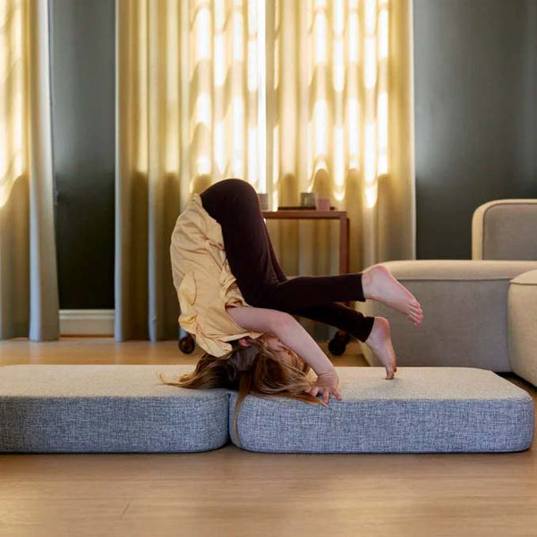 by KlipKlap 3 Fold sofa single soft, multi grå med grå knap