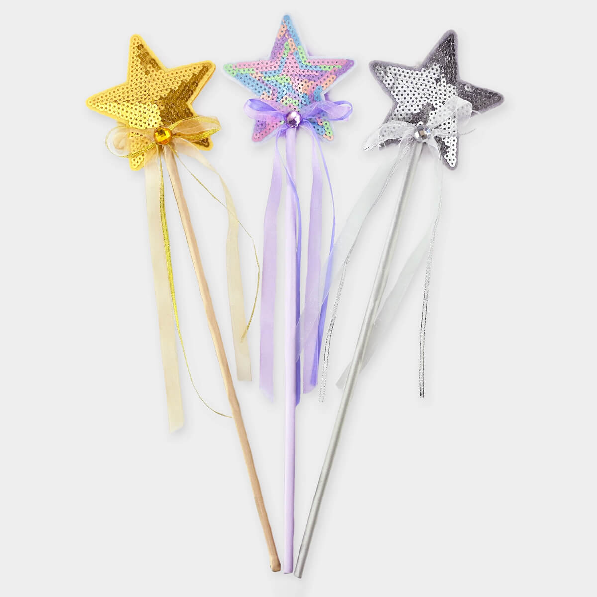 Fe Tryllestav Med Glitrende Pailetter - Guld