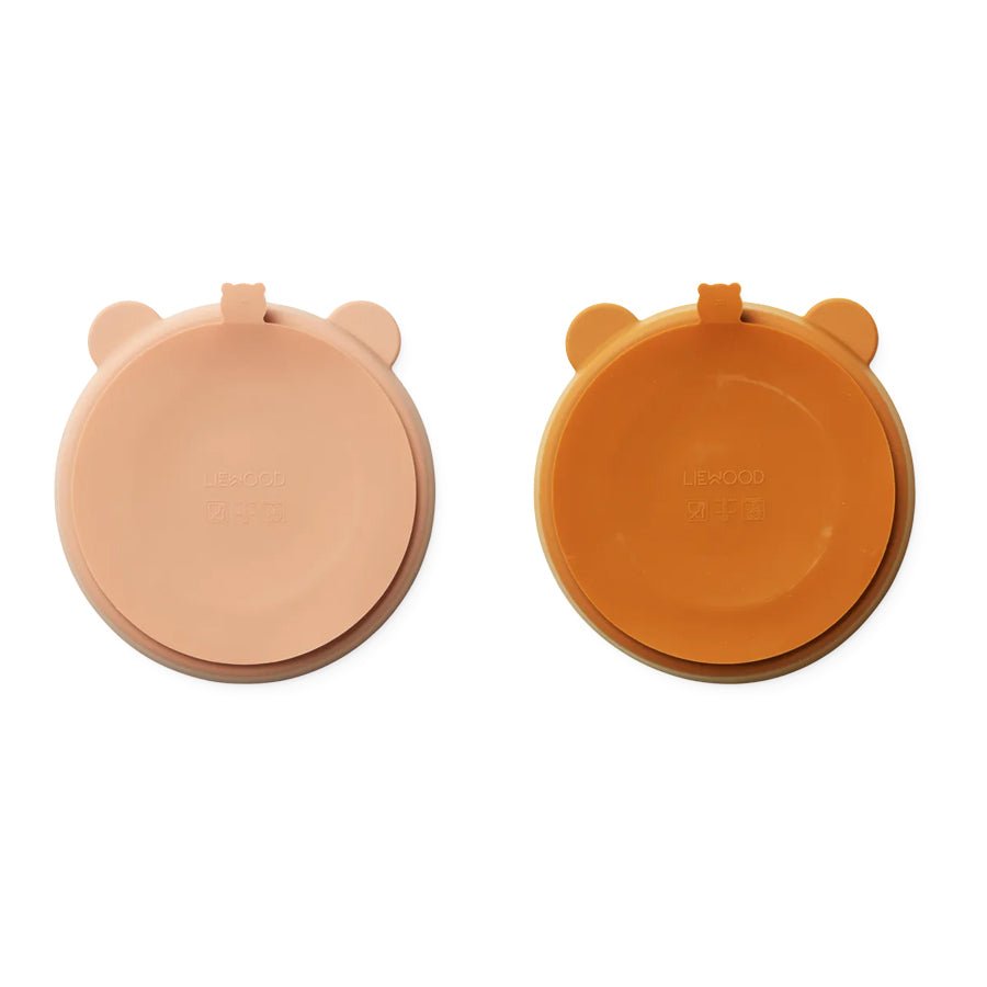 Liewood rumopdelt silikone tallerken 2 - pak, mustard / tuscany rose mix