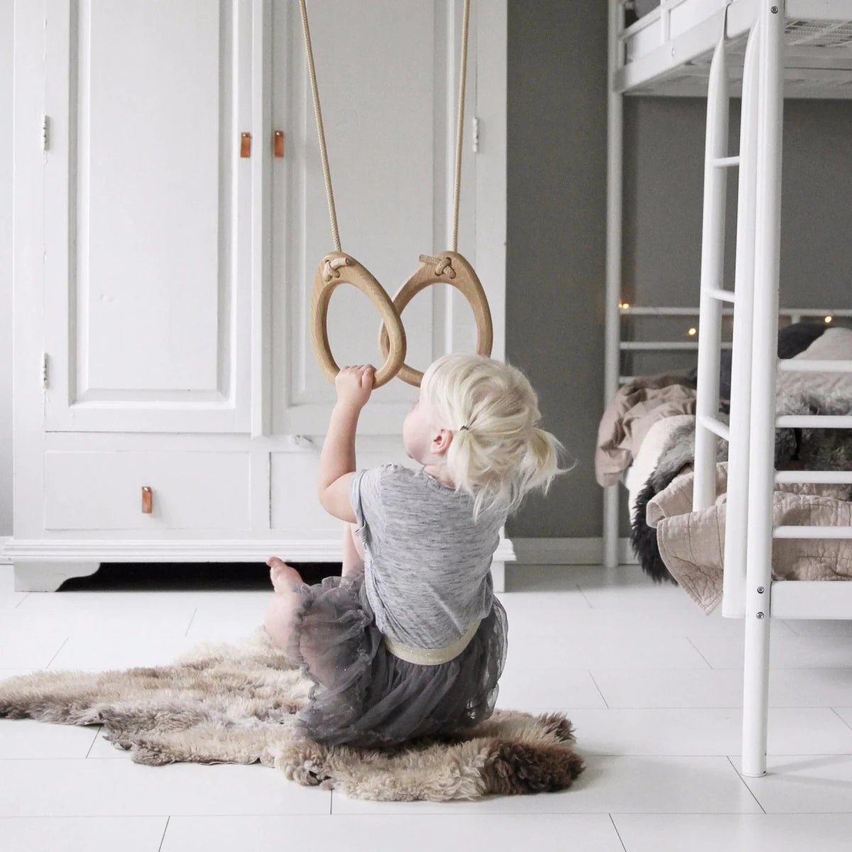 Lillagunga Ringe, eg, beige reb, 3,80 - 4,80 m