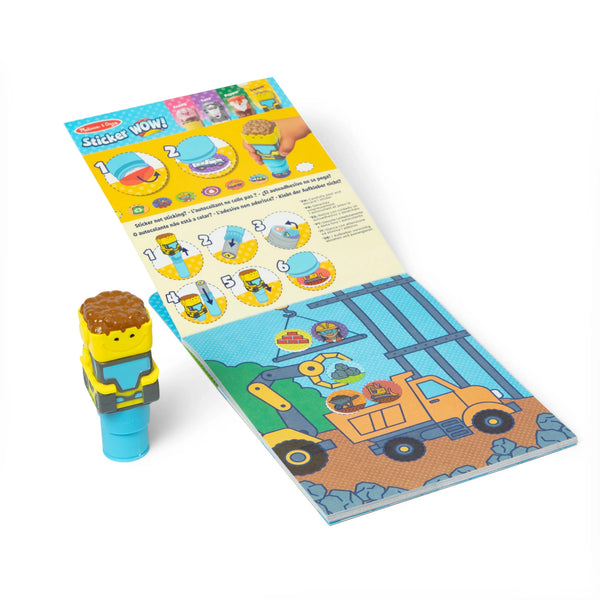 Melissa & Doug Sticker WOW, Aktivitätenset mit Stempel, Planierraupe