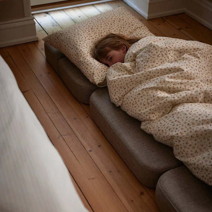 by KlipKlap 3 - fold sofa single, sand med sand knapper