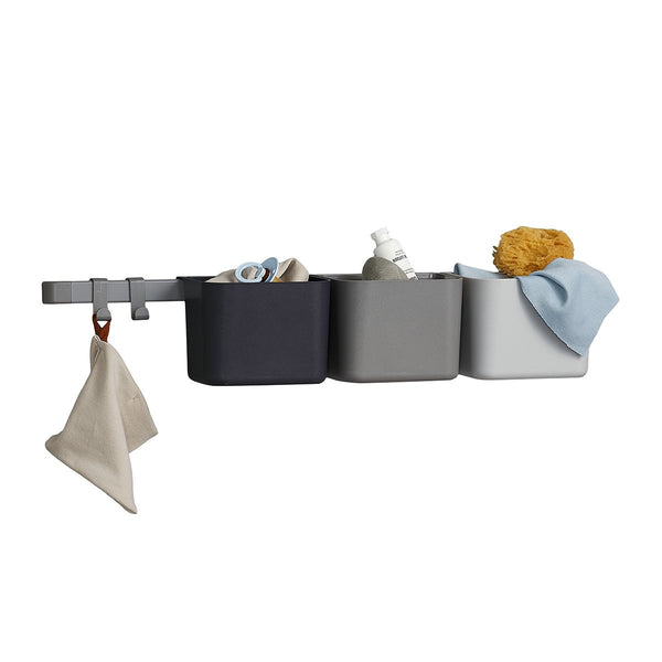 Leander Boxen 3 Stk. m. 1 langer Schiene, Dusty Grey