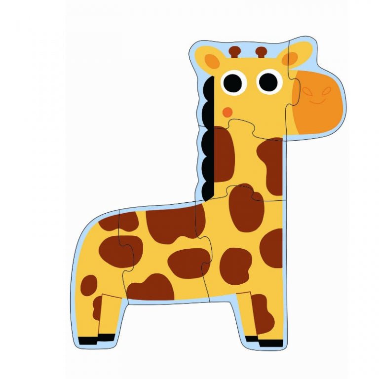 Primo Puslespil med Junglens Dyr (3+4+5+6 brikker)