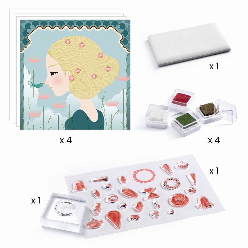 Djeco kreativ æske m.stempler, portrætter