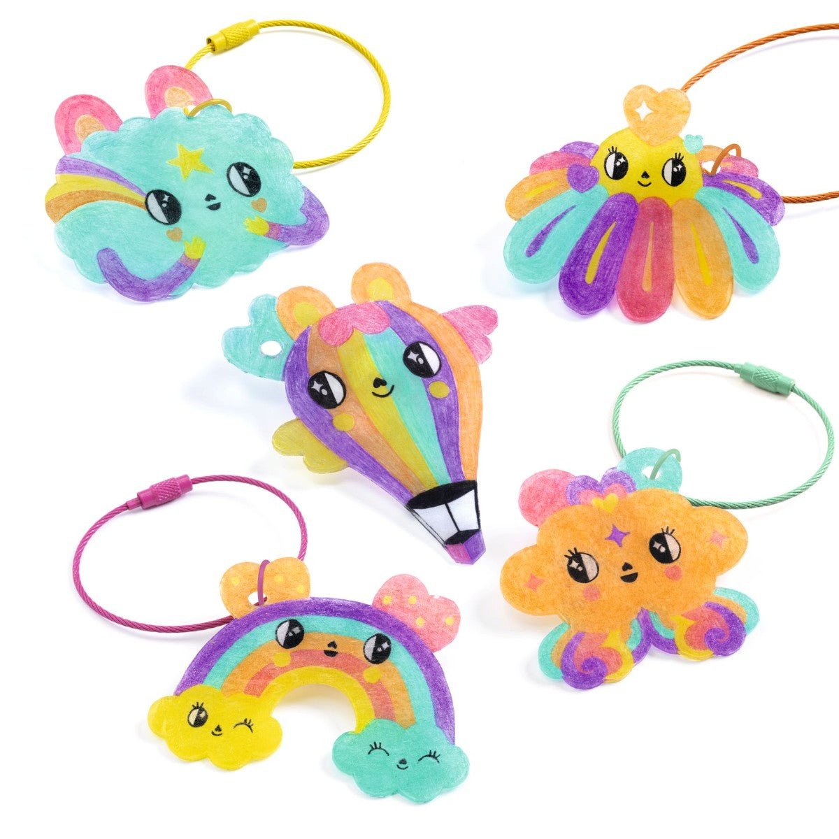 Djeco Kreativ krympeplast, Kawaii nøgleringe