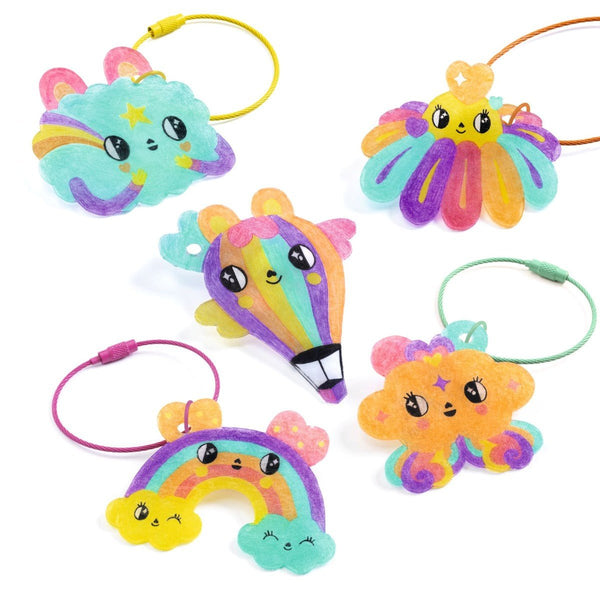 Djeco Kreativ krympeplast, Kawaii nøgleringe
