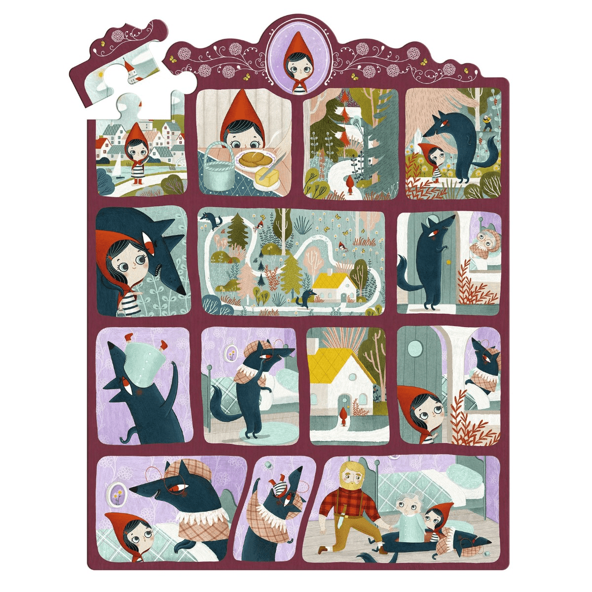 Historie Puslespil med Rødhætte (35 brikker)