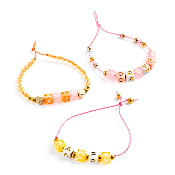 Alfabetperler med Guld Farver