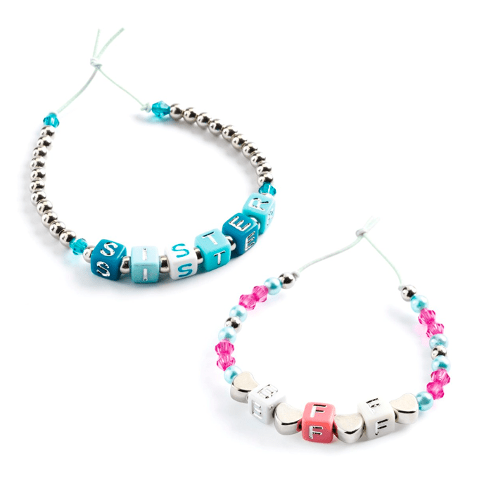 Alfabetperler med Sølv Farver