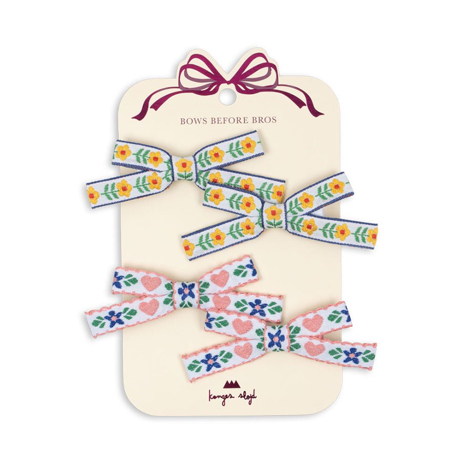 Konges Sløjd 4 - pak mini sløjfer, white/rose