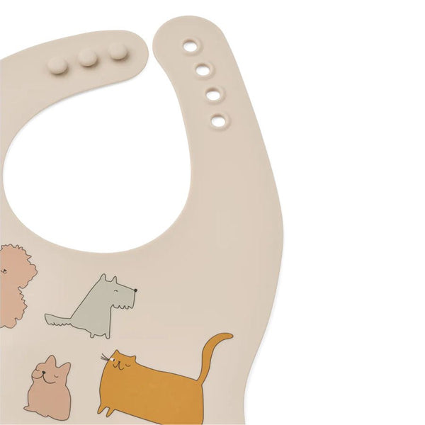 Liewood Ember 2--Pack Lätzchen mit Print, cats and dogs / sandy