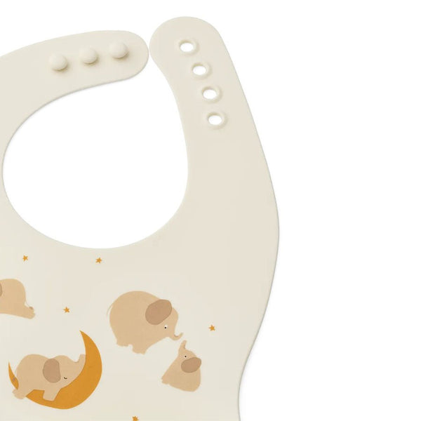 Liewood Ember 2--er Pack Lätzchen mit Print, Elephant / Creme de la Creme